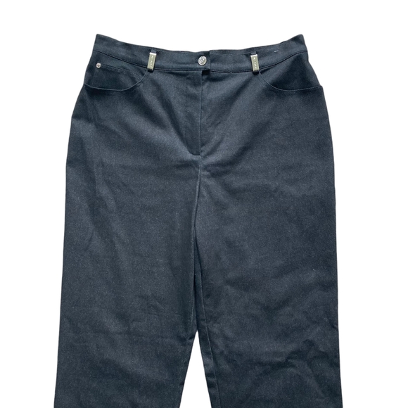 SOLD St John Sport Mary Gray Black denim stretch straight high rise pants casual - Picture 4 of 16